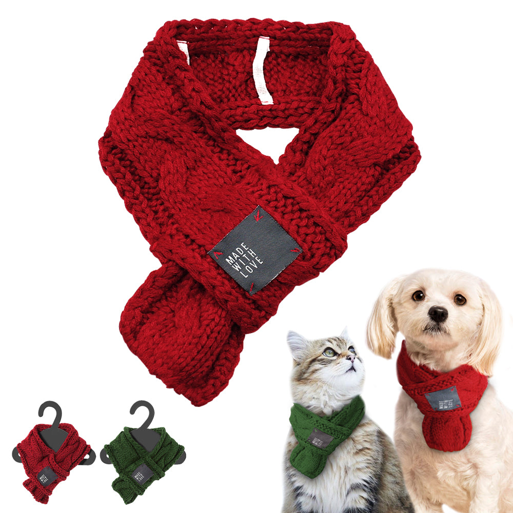 Cozy Knit Pet Scarf — Warm & Stylish for Dogs and Cats