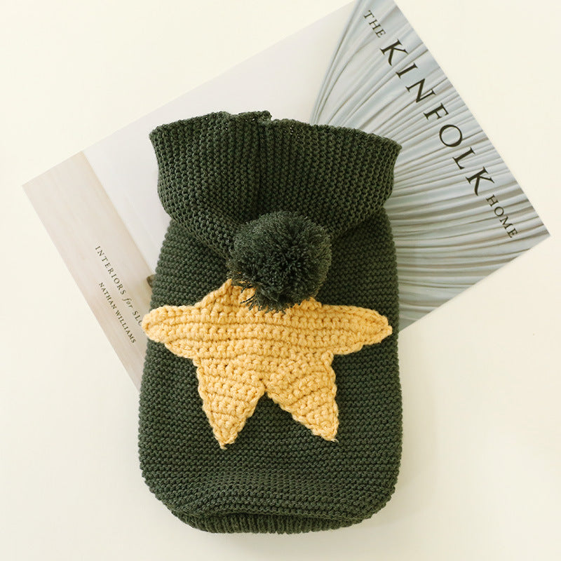 Star Print Wool Pet Sweater — Cozy Autumn & Winter Knitwear