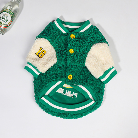 Fleece-Lined Dog Baseball Jacket