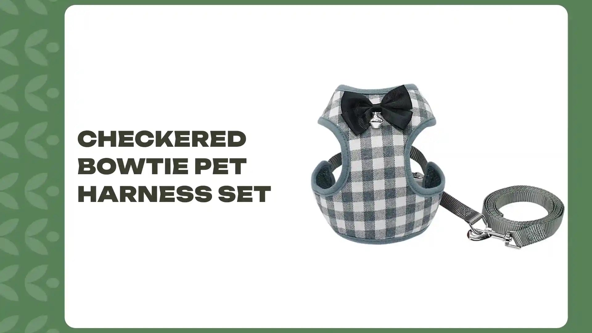 Checkered Bowtie Pet Harness Set by@Outfy
