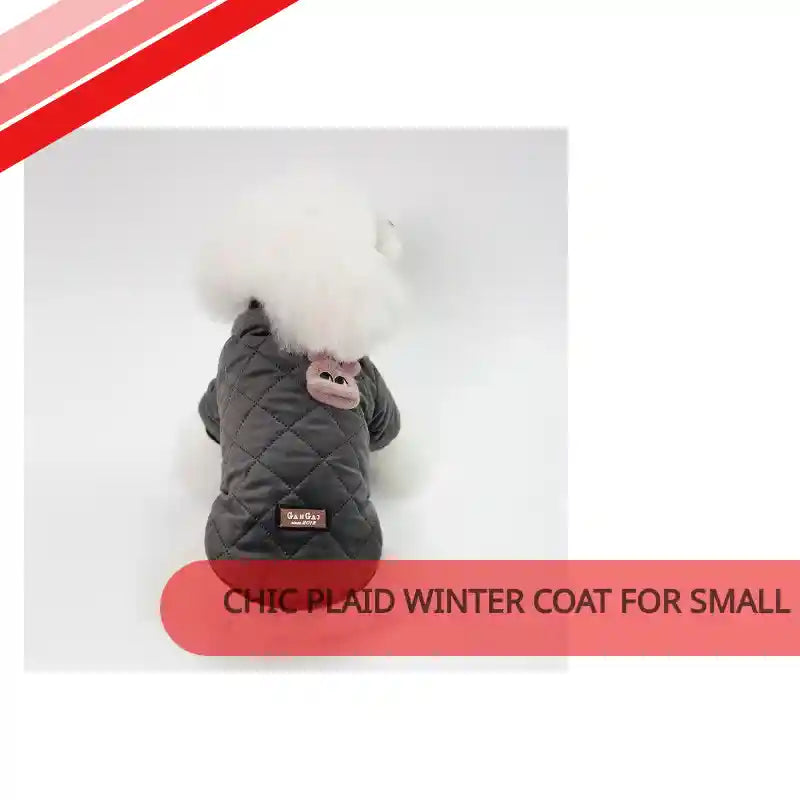 Chic Plaid Winter Coat for Small Dogs by@Outfy
